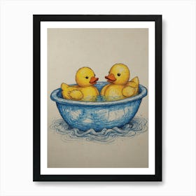 Ducks In A Tub Art Print