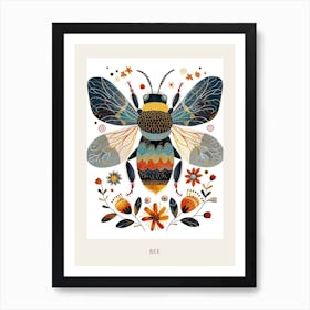 Colourful Insect Illustration Bee 2 Poster Art Print