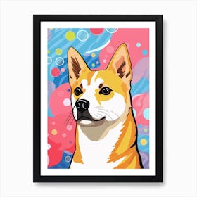 Pop Art Cartoon Shiba Inu 4 Art Print