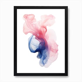 Abstract Blue And Pink Smoke Art Print