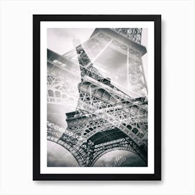 Eiffel Tower Double Exposure Art Print