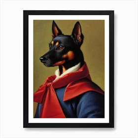 Miniature Pinscher 2 Renaissance Portrait Oil Painting Art Print