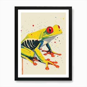Yellow Red Eyed Tree Frog Art Print