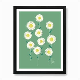 Sweet Daisies [green] 1 Art Print