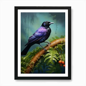 Nature's Crown: Fruitcrow Jungle Bird Wall Art 1 Art Print