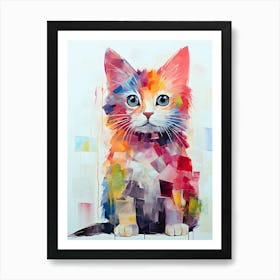 Cotton Candy Cat Soft Hues, Softer Paws Art Print