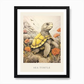 Beatrix Potter Inspired  Animal Watercolour Sea Turtle Art Print