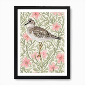Grey Plover William Morris Style Bird Art Print