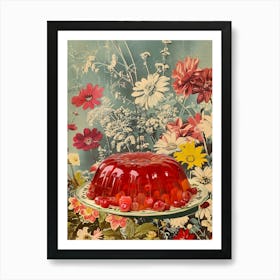 Red Fruity Jelly Retro Collage 3 Art Print