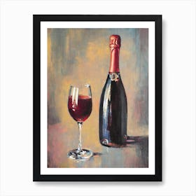 Rosé Prosecco 1 Oil Painting Cocktail Poster Art Print