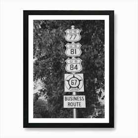 Highway Signs, Waco, Texas By Russell Lee Art Print