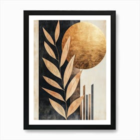 Abstract Gold Leaf Canvas Print 1 Art Print