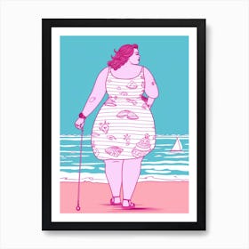 Body Positivity Line Drawing Do What Makes You Happy 4 Art Print