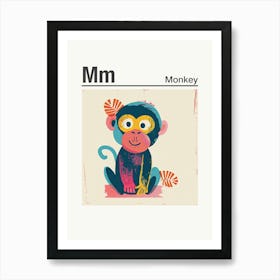 Animals Alphabet Monkey 2 Art Print