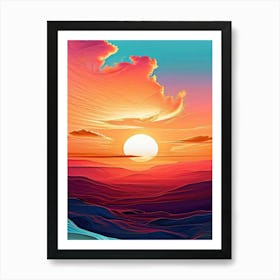 Sunset In The Mountains 13 Art Print