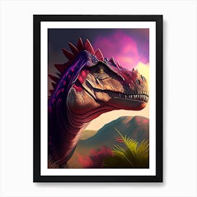 Amargasaurus Illustration Dinosaur Art Print