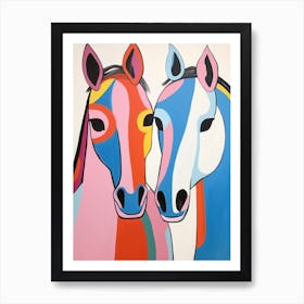 Colourful Kids Animal Art Horse 1 Art Print