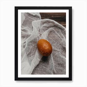 Egg On A Cloth Art Print