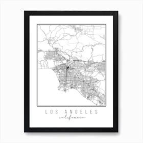 Los Angeles California Street Map Art Print