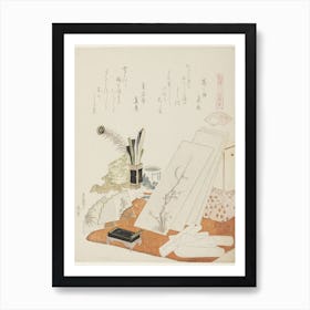 The Studio, Illustration For The White Shell (Shiragai), Katsushika Hokusai Art Print