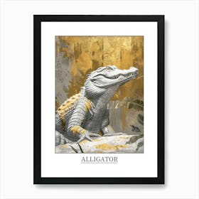 Alligator Precisionist Illustration 2 Poster Art Print