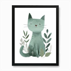 Chausie Cat Clipart Illustration 8 Art Print