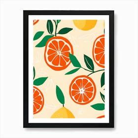 Oranges And Leaves Art Print