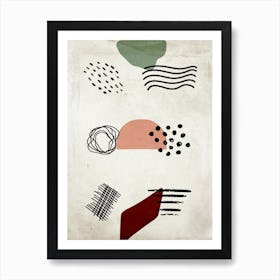 Boho Abstract Art Illustration In A Photomontage Style 10 Art Print