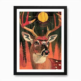 Deer In The Woods 10 Art Print