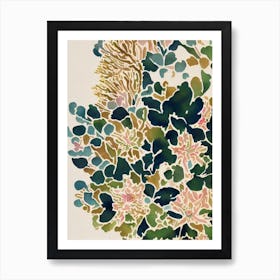 Acropora Tenella 2 Vintage Graphic Watercolour Art Print