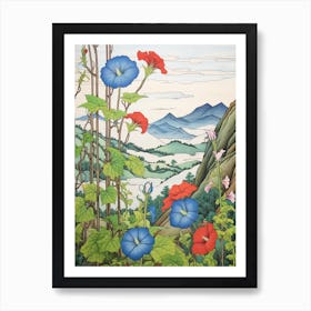 Asagao Morning Glory 3 Japanese Botanical Illustration Art Print