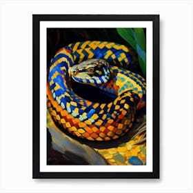 Banded Krait Snake Painting Art Print