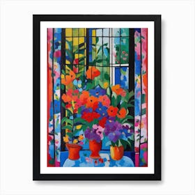 Open Window Matisse Garden Flowers Colorful 1 Art Print