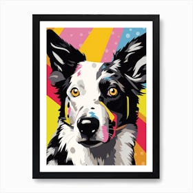 Pop Art Bright Border Collie 3 Art Print