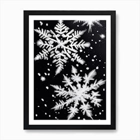 Crystal, Snowflakes, Black & White 3 Art Print