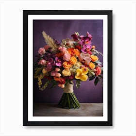 Fr 1001 Vermeer Inspired Bouquet Of Vibrant Exotic 11x14 Art Print
