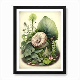 Garden Snail In Park 1 Botanical Art Print