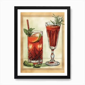 Art Deco Bloody Mary 1 Art Print