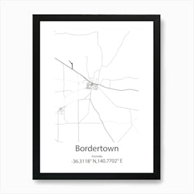 Bordertown,Australia Minimalist Map Art Print