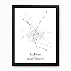 Pavlikeni,Bulgaria Minimalist Map Affiche