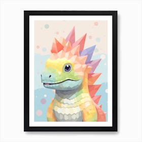 Colourful Dinosaur Stegosaurus 2 Art Print