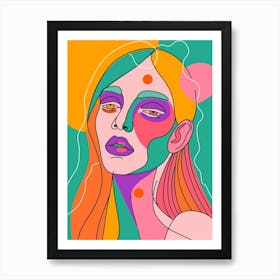 Abstract Portrait Of A Woman 90 Art Print