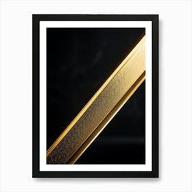 Bright Gold Metallic Border Encompassing A Frame Smooth Texture Contrasts Against Dark Background (4) Art Print