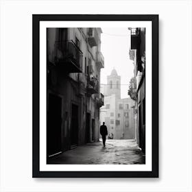 Naples, Italy, Mediterranean Black And White Photography Analogue 3 Art Print