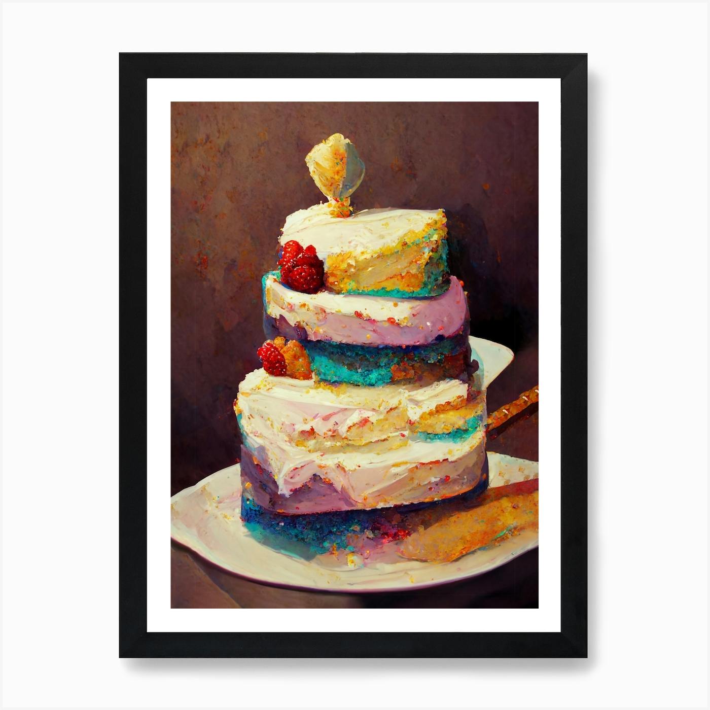 50 Best Birthday Cake Ideas in 2022 : Ombre Pink and Orange Art Cake