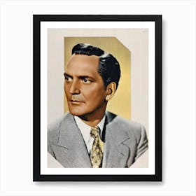 Fredric March Retro Collage Movies Art Print