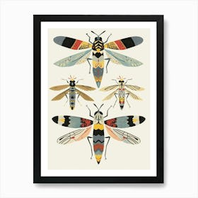 Colourful Insect Illustration Hornet 6 Art Print