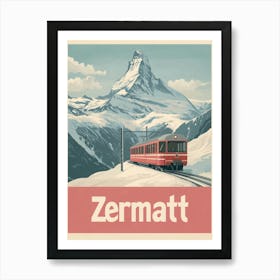 Aihrgdesign A Classic 1960s Travel Poster For Zermatt Showcas 5c0d7527 C13d 4715 Af1f Ac6dd89bae01 2 Art Print