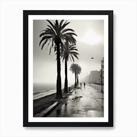 Nice, France, Mediterranean Black And White Photography Analogue 6 Art Print