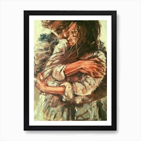 Hug couple Art Print